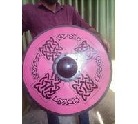 Medieval Authentic Battleworn Viking Shield The Last Kingdom Cosplay Battle Ready Shield Fully Functional Shield For Battle For Soldier/Warrior (24 Inches) (Viking Celtic Knot Shield)