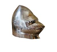 Medieval Bascinet Helmet with Hounskull Visor, Functional Steel Knight's Helm, Wearable Historical Re-enactment Armour with Liner