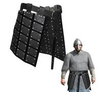 Medieval Battle Skirt for Men,Medieval Battle Skirt, Retro Double Side Waist Protection Costume, Retro Medieval Double Sided Waist Protection Costume for Party, Cosplay, Show, VA, Black