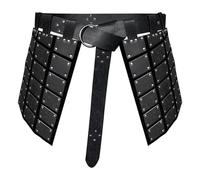Medieval Battle Skirt for Men,Medieval Battle Skirt - Retro Waist Protector Double Sides - Retro Protection with Belt, Medieval Knight Costume for Men, Going Show, Black, Se référer à la description