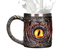 Medieval Beer Mug 450ml Insulated Vintage Mug with Non-Slip | As a drinking jug and coffee cup for juice, milk, tea, drinks and more at home, school, office, bar