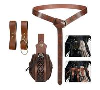 Medieval Belt Accessories - Renaissance Belt Bag Cosplay Accessories - Cosplay Shoulder Bag Outfit for Women Adults Convention Theatre Stage Photo Party, brown, see description