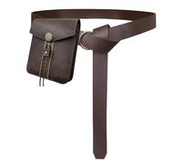 Medieval Belt Bag Set, Faux Leather Renaissance Pouch with 73", Cosplay Accessory Freeing Hands