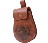 Medieval Belt Bag with Adjustable Strap for Coin Keys Essential PU Leather Waist Bag Unisex Cosplay Costume Accessory Belt Accessory