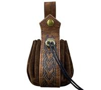 Medieval Belt Leathers Drawstring Bag Portable Purse Vintage Costume Waist Bag For Fantasy Event Cosplay Party