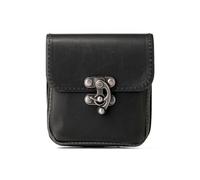 Medieval Belt Pouch, Leather Waist Bag Portable Purse Costume Accessories for Casual Hiking Cosplay, Black, Classique