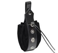 Medieval Belt Pouches PU Leather Drawstring Bag Portable Purse Vintage Costume Waist Bag for Fantasy Event Cosplay Party Pu Leather Belt Portable Purse Lightweight and for Daily Use