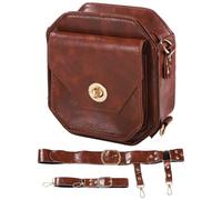 Medieval Belt Satchel Pouch Bag Fanny Pack Gothic PU Leather Crossbody Messenger Bags, Brown, One Size