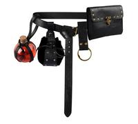 Medieval Belt Waist Bag Renaissance Belt Pouch Potion Bottles Ren Faire Steampunk Pirate Leather Renfaire Accessories (1Pouch-Black)