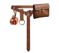 Medieval Belt Waist Bag Renaissance Belt Pouch Potion Bottles Ren Faire Steampunk Pirate Leather Renfaire Accessories (3Bottles-Brown)