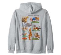 Medieval Bestiary Funny Illuminated Manuscript Art Zip Hoodie