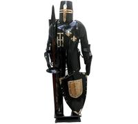 Medieval Black Knight Full Body Armor - Adult Wearable Costume & Display Suit for Reenactment, LARP & Decoration