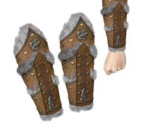 Medieval - Bracers, Faux Leather Arm Guards Pair, Pirate Knight Arm Warmers Steampunk Costume Accessory | Men Medieval Bracer For Cosplay Festivals Parties Halloween Outfits