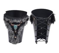 Medieval Bracers for Men - Pair of Leather Arm Guards, Adjustable Strap , Cosplay Costume Accessories, Creative Renaissance Halloween Drama Outfit in Modern Design for Boyfriend, Husband