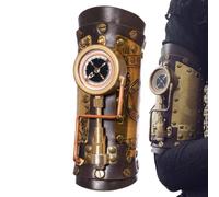 Medieval Bracers Steampunk Arm Cuff with Compass