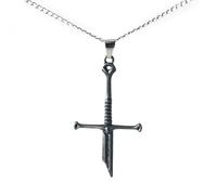 Medieval Broken Sword Pendant Necklace Antique Crusader Style Jewelry Gift for History Reenactors