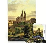 Medieval Buildings Puzzles for Teenagers 1000 Pieces Brain Development Quiet Enjoyment Clean Join Seasonal Gift size 38x26cm