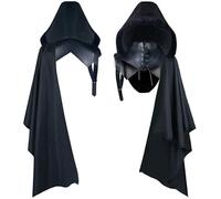Medieval Cape, Womens Black Hooded Shawl Cape Halloween Knight Costume Medieval Gothic Renaissance Cowl Vampire Cosplay Accessories