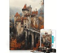 Medieval Castle in Autumn 1000 Piece Puzzle For Teenagers Brain Exercise Snug Cut Home Activity Classic Xmas Gift (38x26cm)