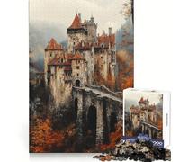 Medieval Castle in Autumn Teenager Jigsaw Puzzles 1000 Pieces Home Fun Sharp Detail Family Fun Wall Display (50x75cm)