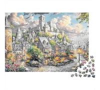 Medieval Castle Jigsaw Puzzle for Adults 1000 Piece Jigsaw Puzzle Paper Puzzle Ancient Street Puzzle Game for Family Focus Decor Gift 52x38cm/1000pcs