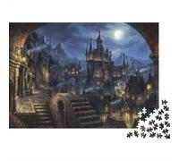 Medieval Castle Night 1000 Piece Premium Cardstock Jigsaw Puzzle for Couple Partners, Concentration Training, Indoor Leisure Fun, Perfect Housewarming Gift for New Home 52x38cm/1000pcs
