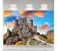 Medieval Castle Photography Backdrop Castle Ruins Ancient Stone Buildings Background Family Travel Theme Party Decoration Bann 210X150cm