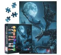 Medieval Castle Puzzles for Adults 1000 Pieces, Dragon Soaring through the Sky Jigsaw Puzzles, Adult Puzzle for Adults, Educational Fun Games or Toys for Elders Friends 20X27 INCH