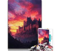 Medieval Castle Puzzles for Adults Teens 1000pc Puzzle,Help The Brain Exercise Addictive Toys to Cultivate Patience A Work of Art (38x26cm)