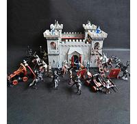 Medieval Castle Toy, Castles Knights Soldiers Model Kit Knight Figures Playset Fort Building Kit, DIY Assembled Castle Model Set, Playset Gifts
