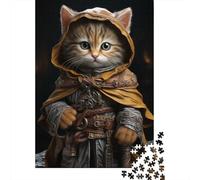 Medieval Cat 1000-Piece Adult Jigsaw Puzzle, 52x38cm/1000pcs, Low-dust Card Pieces for Tidy Sorting; for Calm Concentration at Home