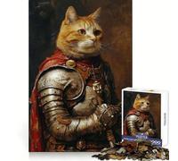 Medieval Cat 1000 Piece Jigsaw Puzzles for Teenagers Jigsaw Home Play Neat Thick Home Fun Fine Art (50x75cm)
