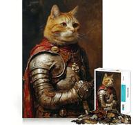 Medieval Cat 1000 Piece Jigsaw Puzzles for Teenagers Jigsaw Home Play Neat Thick Home Fun Fine Art (50x75cm)