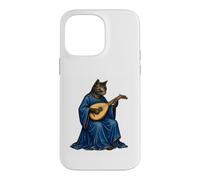 Medieval Cat Bard Playing Lute Manuscript Art Case for iPhone 14 Pro Max