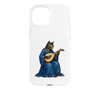 Medieval Cat Bard Playing Lute Manuscript Art Case for iPhone 15
