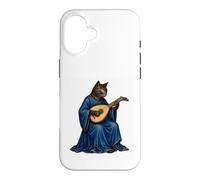 Medieval Cat Bard Playing Lute Manuscript Art Case for iPhone 16