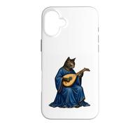 Medieval Cat Bard Playing Lute Manuscript Art Case for iPhone 16 Plus