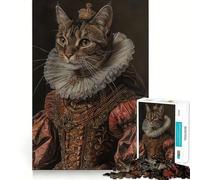 Medieval Cat Portrait 1000 Piece Jigsaws for Teenagers Sharp Logic Sharp Edge Family Activity (50x75cm)