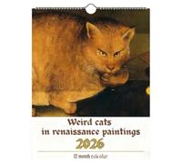 Medieval CaTs Calendar 2026, Renaissance Cat CalendaR, Ugly Medieval Cats Calendar 2026 12 Months Wall Hanging Renaissance Weird Medieval Cats Planner for Home Office
