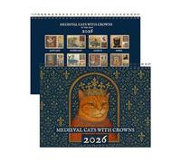 Medieval Cats with Crowns Calendar 2026, Funny Royal Cat Art Wall Calendar, Renaissance Cat Paintings Calendars, Cats 12 Month Planner, Gift for Cat-Lovers & Arts Fans (1PCS)