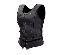 Medieval Chest Armor for Men Knight Breastplate Costume Viking Leather Armour LARP Halloween Cosplay Party, Women Black, One Size