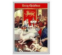 Medieval Christmas Card - Christmas Feast theme - Mediaeval style art -Merry Xmas Wishes Best Greeting - Sentimental Artwork Design - Blank inside to write own message