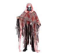 Medieval Cloak Hooded,Halloween Costume for Cosplay Zombie Witch Ghost Vampire,Cape Gothic Fancy Dress for Adults Easter Halloween,Capelet Accessories Role Play Coat Renaissance Red