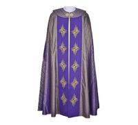 Medieval Cloak Priest Print Cape Stage Robe Religious Costume