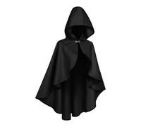 Medieval Cloak, Soft Breathable Costume Robe, Renaissance Hooded Cape, Lightweight Sturdy Cloak for Stage Performance, Festival, Carnival Halloween Home School Events Cosplay Themed Parties Historical
