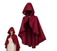 Medieval Cloak, Soft Breathable Costume Robe, Renaissance Hooded Cape, Lightweight Sturdy Cloak for Stage Performance, Festival, Carnival Halloween Home School Events Cosplay Themed Parties Historical