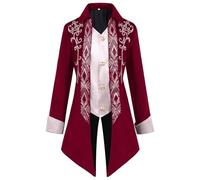 Medieval Clothing Long Men's Steampunk Tailcoat Vintage Jackets Renaissance Coats Victorian Gothic Long Coat Medieval Palace Costume Halloween Frock Coat Carnival Party