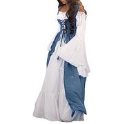 Medieval Clothing Women's 2 Pieces - Renaissance Maxi Dress Women's Trumpet Sleeves Vintage Victorian Clothing Retro Party Dress Halloween Carnival Party Costume Fancy Dress Outfit Ball Dresses