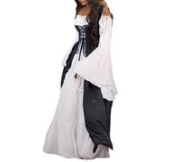 Medieval Clothing Women's 2 Pieces - Renaissance Maxi Dress Women's Trumpet Sleeves Vintage Victorian Clothing Retro Party Dress Halloween Carnival Party Costume Fancy Dress Outfit Ball Dresses