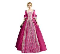 Medieval Clothing Women's Renaissance Dress Women's Gothic Dress Retro Lace Maxi Dresses Flared Sleeves Tied Waist Party Dresses Colour Block Off Shoulder Witch Dress Medieval